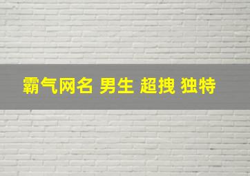 霸气网名 男生 超拽 独特